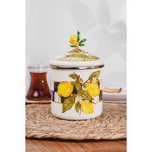 Feyza Design 12 cm Emaye Kavanoz, Şık ve Dayanaklı Saklama Kabı