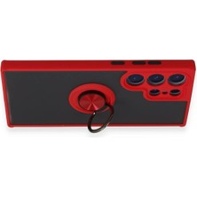 Esranın Dünyası Newface Samsung Galaxy S23 Ultra Kılıf Montreal Yüzüklü Silikon Kapak - Kırmızı RSSH34-ESRDN