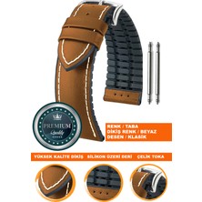  20mm-22mm-24mm saatlerle uyumlu soft silikon deri saat kordonu kayışı ls35-klasık-taba-beyaz