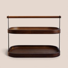 Feyza Design Iki Katlı Akasya Tezgah Üstü Düzenleyici, Pratik ve Şık Saklama Çözümü