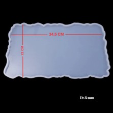 Hobiflex Epoksi Reçine Silikon Kalıp Tırtıklı İthal Dikdörtgen Tepsi Sunum ve Çok Amaçlı Muhtelif Kalıp HB220