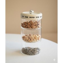 Feyza Design Şık Üç Katlı Cam Çerezlik, Modern ve Şeffaf Tasarım