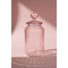 Feyza Design Şeffaf Cam Saklama Kabı, Lüsterli Tasarım, 1300 Ml, Pratik ve Şık Kullanım