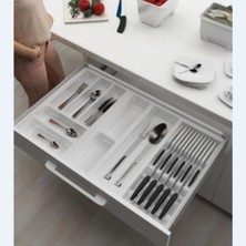 Feyza Design Beyaz Çekmece Içi Kaşıklık ve Bıçaklık, 74X48 Cm, Yandan ve Boydan 4,5 cm