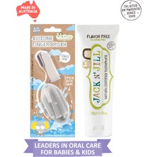 Jack N' Jill Jack N Jill Bebek Diş Fırçalama Seti (Silikon 2\'li Parmak Fırça + Aromasız Diş Macunu 50G)