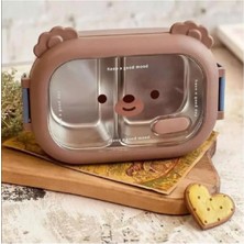 Feyza Design 950 ml Çelik Iki Bölmeli Beslenme ve Saklama Kabı, Okul ve Ofis Için