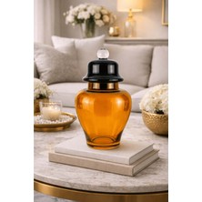 Feyza Design El Yapımı Amber Cam Kavanoz, Şık ve Fonksiyonel Tasarım