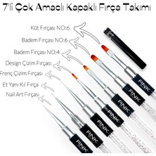 Özgürce Kalıcı Jel Tırnak Oje ve Nail Art Fırça Seti 7'li, Çok Amaçlı Kullanım