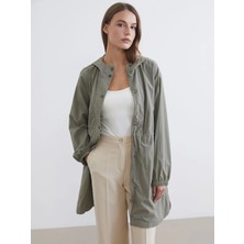 LC Waikiki Lcw Everyday Yeşil Kapüşonlu Kadın Yağmurluk