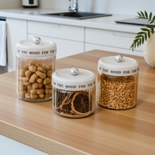 Feyza Design 3’lü Cam Kavanoz Seti, Vakum Kapaklı, 850ML, 1100ML, 1400ML