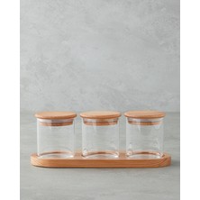 Feyza Design Şeffaf 3'lü Borosilikat Baharatlık Takımı 205 ml
