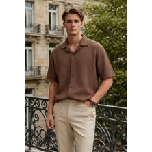 Damga Erkek Trend Relax Fit Kahve Keten Gömlek