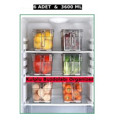 Feyza Design 6'lı Kapaklı Kulplu Süzgeçli Dolap Içi Organizer Seti