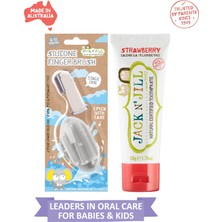 Jack N' Jill Jack N Jill Bebek/çocuk Diş Fırçalama Seti (Silikon 2\'li Parmak Fırça + Çilek Aromalı Diş Macunu 50G)