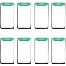 Feyza Design Turkuaz Kapaklı 8'li Vakumlu Kavanoz Seti 730CC, Şık ve Pratik Saklama