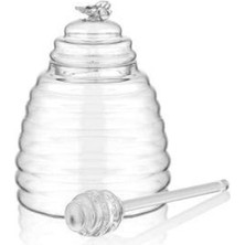 Feyza Design Şeffaf Cam Bal Kavanozu, 13 Cm, Sağlam ve Şık Tasarım