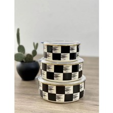 Feyza Design Pratik ve Şık 3'lü Emaye Dama Saklama Seti, Dayanıklı ve Kullanışlı