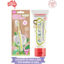 Jack N' Jill Jack N Jill Bebek Diş Fırçalama Seti (Silikon Diş Fırçası + Çilek Aromalı Macun 50G)