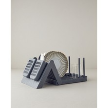 Feyza Design 47X23 cm Portrait Plastik Bulaşıklık, Antrasit Gri