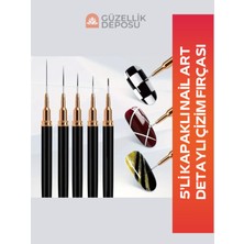 Özgürce Ince Kapaklı Profesyonel Nail Art Çizim Fırçası 5'li Set