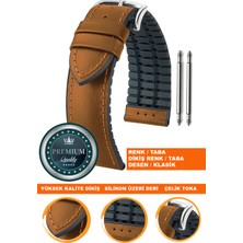  20mm-22mm-24mm saatlerle uyumlu soft silikon deri saat kordonu kayışı ls35-klasık-taba-taba