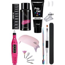 Özgürce 9 Parça Evde Tırnak Uzatma Poly Gel Seti, Protez ve Polijel Uygulama