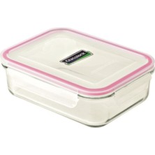 Feyza Design Şeffaf Dikdörtgen Cam Saklama Kabı 2000 Ml, Sağlıklı ve Dayanıklı Tasarım