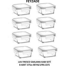 Feyza Design Kare 8'li Kahvaltılık Saklama Kabı Seti 375CC, Şık ve Kullanışlı Tasarım