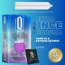 Q Reflective Q Liquids Vanilya Aromalı Ultra Ince 0.045 mm Extra Kayganlaştırıcılı Prezervatif 30'lu – Doğal His ve Konfor - Q Thınk Thın