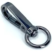 Orhan Çanta 10 Adet 1 Cm Yay Kanca Siyah Anahtarlık Halkası - Metal Yaylı Klips