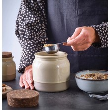 Feyza Design Yüksekliği 12 Cm, 1 Litrelik Seramik Baharat Kavanozu, Şık Bej Tasarım