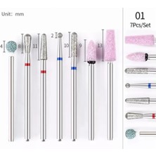 Özgürce 7'li Kütikil Törpü Makinesi Uç Seti Paslanmaz Çelik 3/32" Nail Art