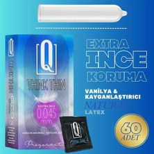 Q Reflective Q Liquids Vanilya Aromalı Ultra Ince 0.045 mm Extra Kayganlaştırıcılı Prezervatif 60'LI – Doğal His ve Konfor - Q Thınk Thın