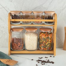 Feyza Design 8 Parça Standlı Baharat Takımı, Şık ve Kullanışlı Mutfak Seti