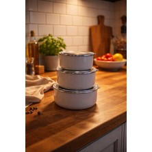 Feyza Design 3’lü Saklama Kabı Seti, Sızdırmaz Kapaklı, Dayanıklı ve Şık Tasarım