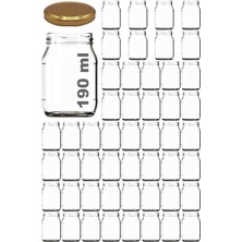 Feyza Design Şeffaf 190 ml Metal Kapaklı Konserve Kavanoz 50 Adet Bebek Mama Kabı