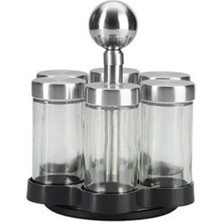 Feyza Design Şık 6'lı Döner Baharatlık Seti, Pratik ve Kullanışlı Mutfak Aksesuarı