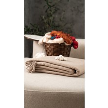 ICON SILK %100 Saf Ipek Koltuk Şalı (Şampanya)
