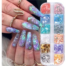 Özgürce 12'li Glitter Set, Kalıcı Oje ve Tırnak Süsü, Göz ve Makyaj Için