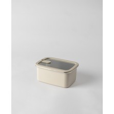 Feyza Design Çelik Saklama Kabı, Soft Bej, 1500 Ml, Dayanıklı ve Şık Tasarım