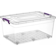 Feyza Design Büyük 40 Litre Şeffaf Tekerlekli Saklama Kutusu, Pratik ve Havalı Organize