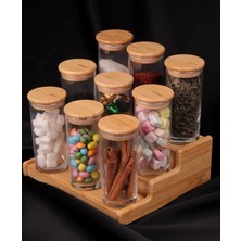 Feyza Design Bambu Silikon Kapaklı 19 Parça Baharatlık Seti, Şık ve Kullanışlı