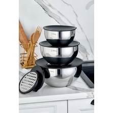 Feyza Design Renkli 9 Parça Karıştırma ve Saklama Kabı Seti 16-20-24 cm