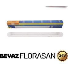 Carub 24 Volt 18W Camlı Anahtarlı Beyaz Florasan Lamba
