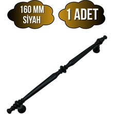 Muse Desenli Siyah Metal Dolap Kulpu Mobilya ve Mutfak Dolap KULPU(SİYAH)(160MM)