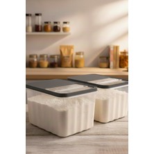 Feyza Design 2’li Set 16 Litre Sürgülü Kapaklı Erzak Saklama Kabı, Büyük Boy Un ve Bakliyat