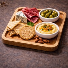 Debreli Ahşap - Masif Kayın Ağacından Kare Büyük Boy Sunumluk