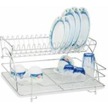 Feyza Design Çift Katlı Metal Bulaşıklık, Şık ve Dayanıklı Tabaklık, 2 Yıl Garanti