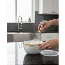 Feyza Design Retro Petal Emaye Saklama Kabı, 1,20 L, Beyaz ve Sarı Renkli, Şık ve Kullanışlı