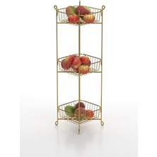 Feyza Design 3 Katlı Sebzeli Çok Amaçlı Metal Sepet MG014